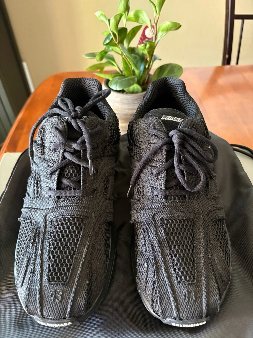 Balenciaga Men's Black Mesh Athletic Sneakers
